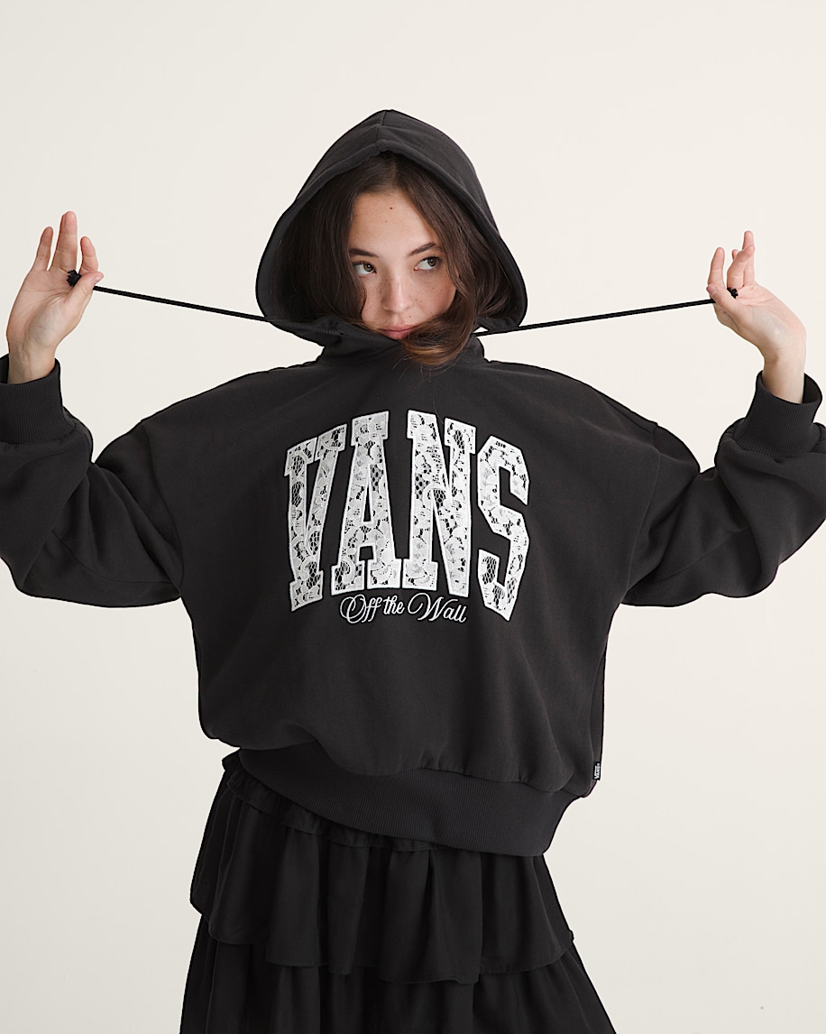 retro-pullover-hoodie mit schnürung