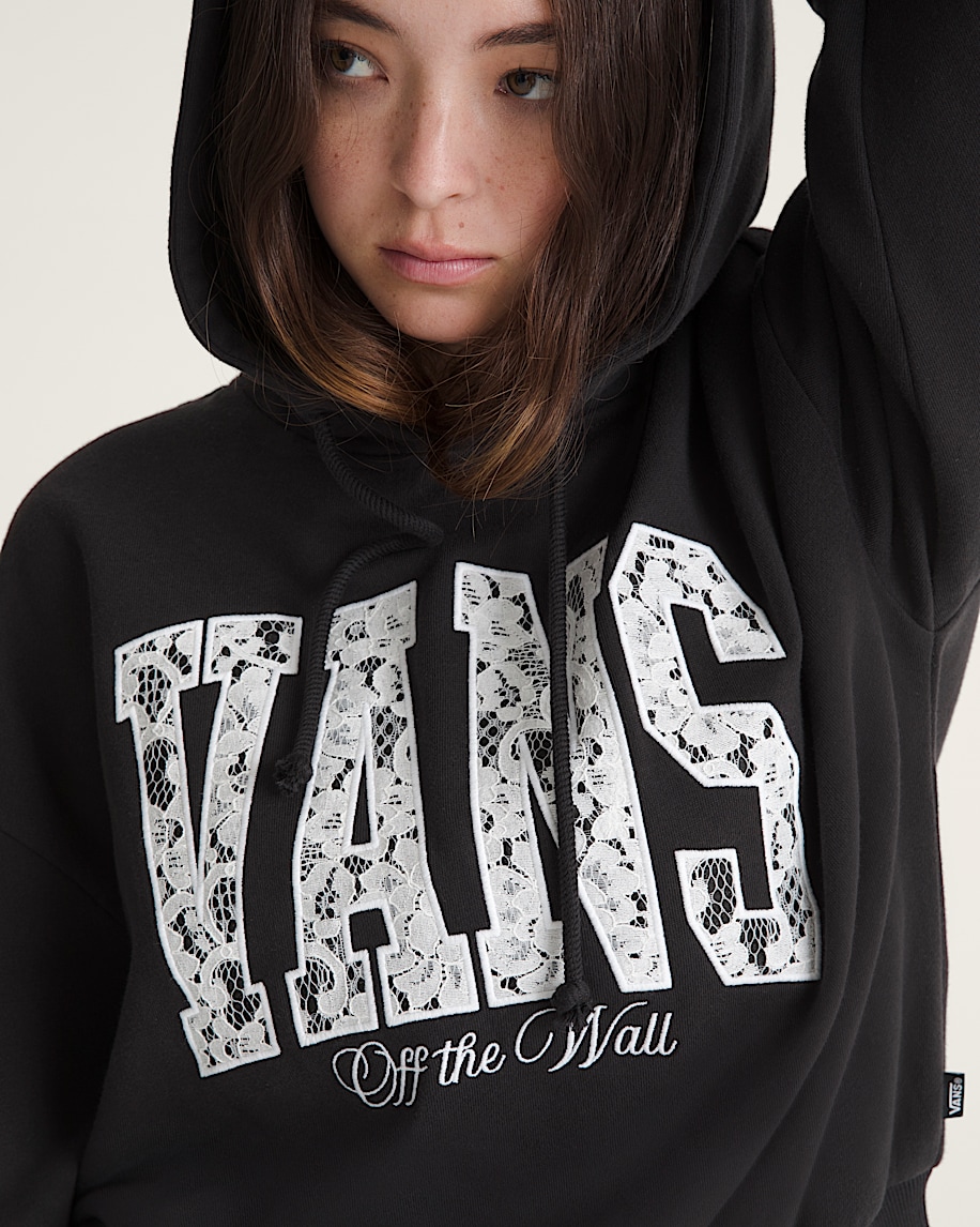 retro-pullover-hoodie mit schnürung