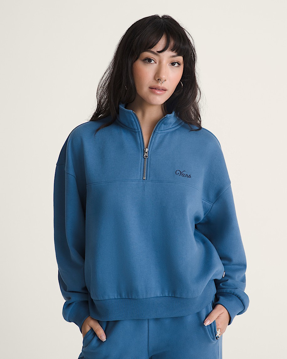sweatshirt mit stehkragen und schriftzug