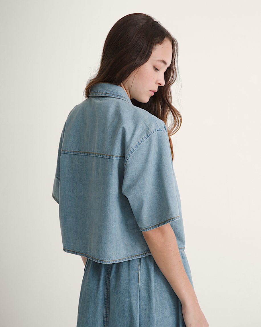 wren jeanshemd mit knopfleiste