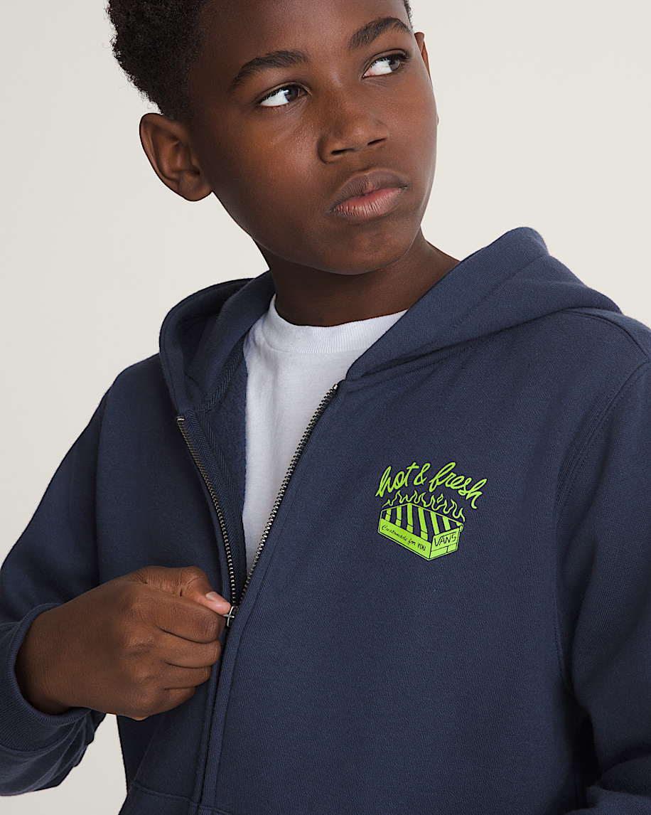 kinder-sweatshirt mit durchgehendem reißverschluss – heiß und frisch