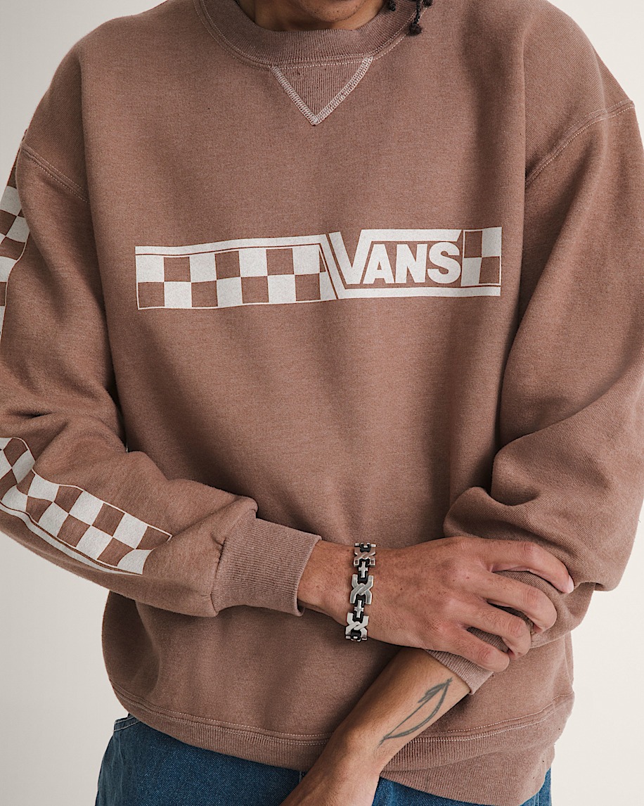 waffle shop checkerboard vans style crew sweatshirt