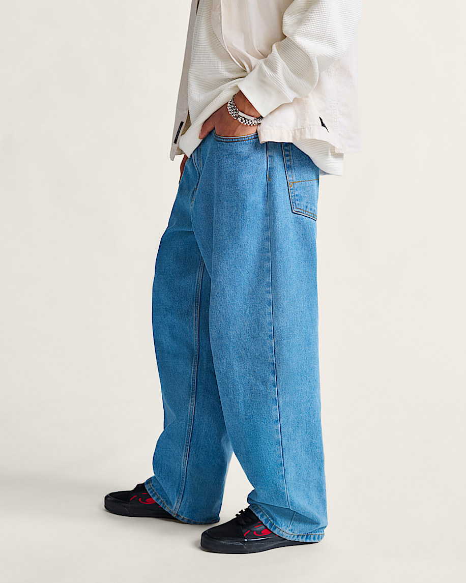 check-5 baggy denim pants