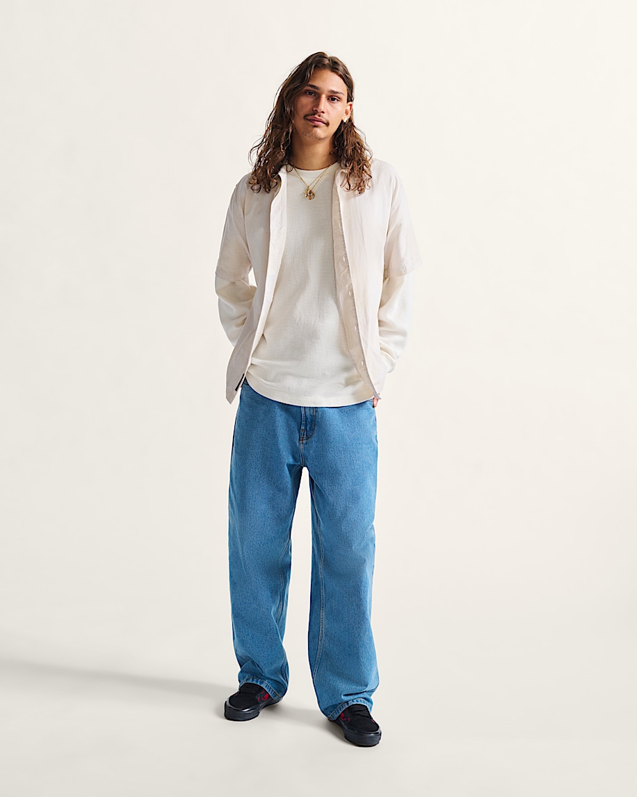 check-5 baggy denim pants