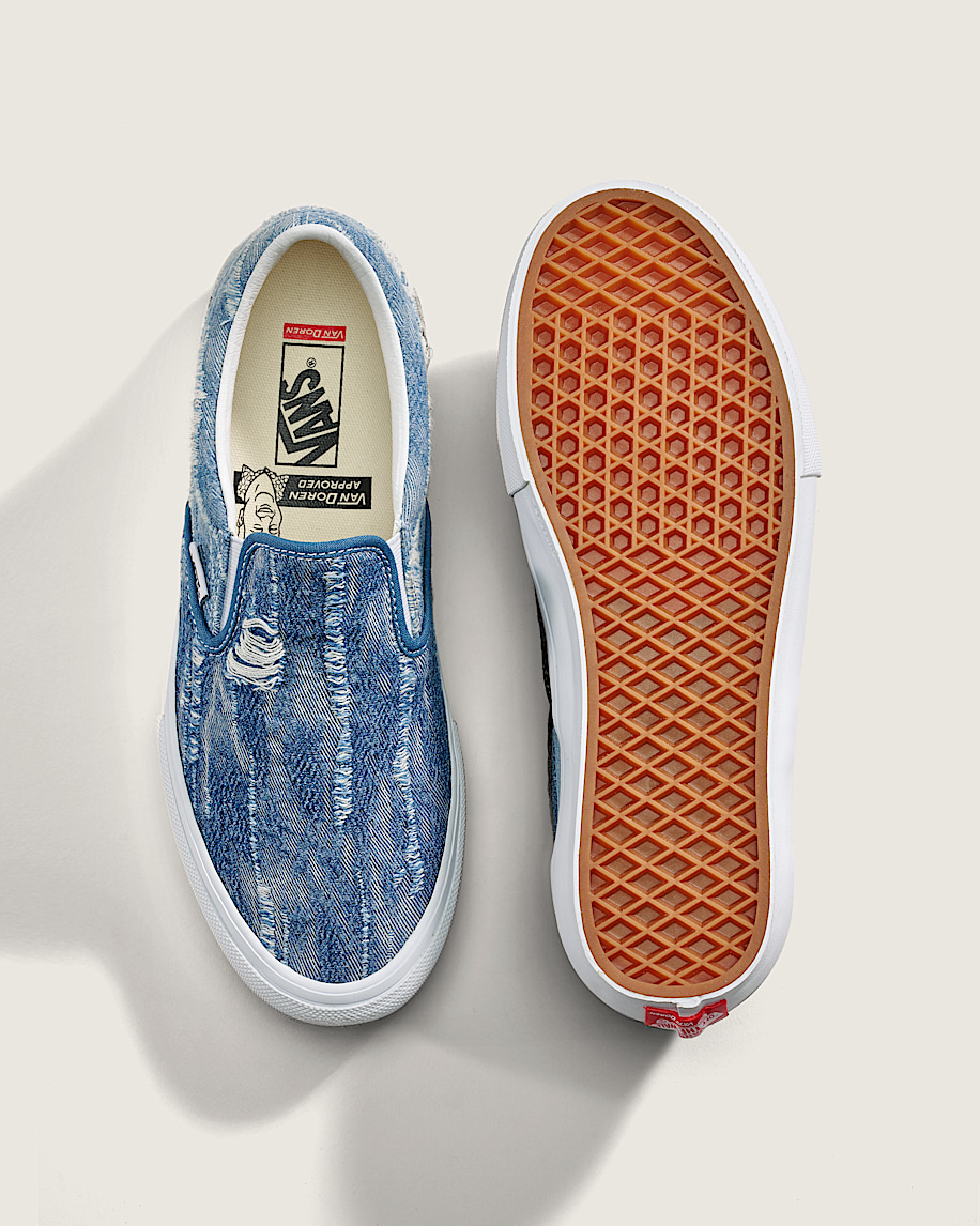 van doren approved skate slip-on denim shoe