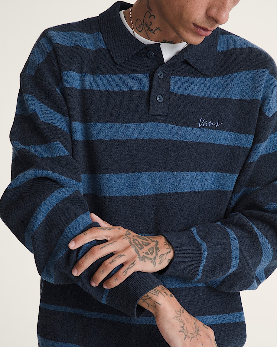 davis stripe polo sweater
