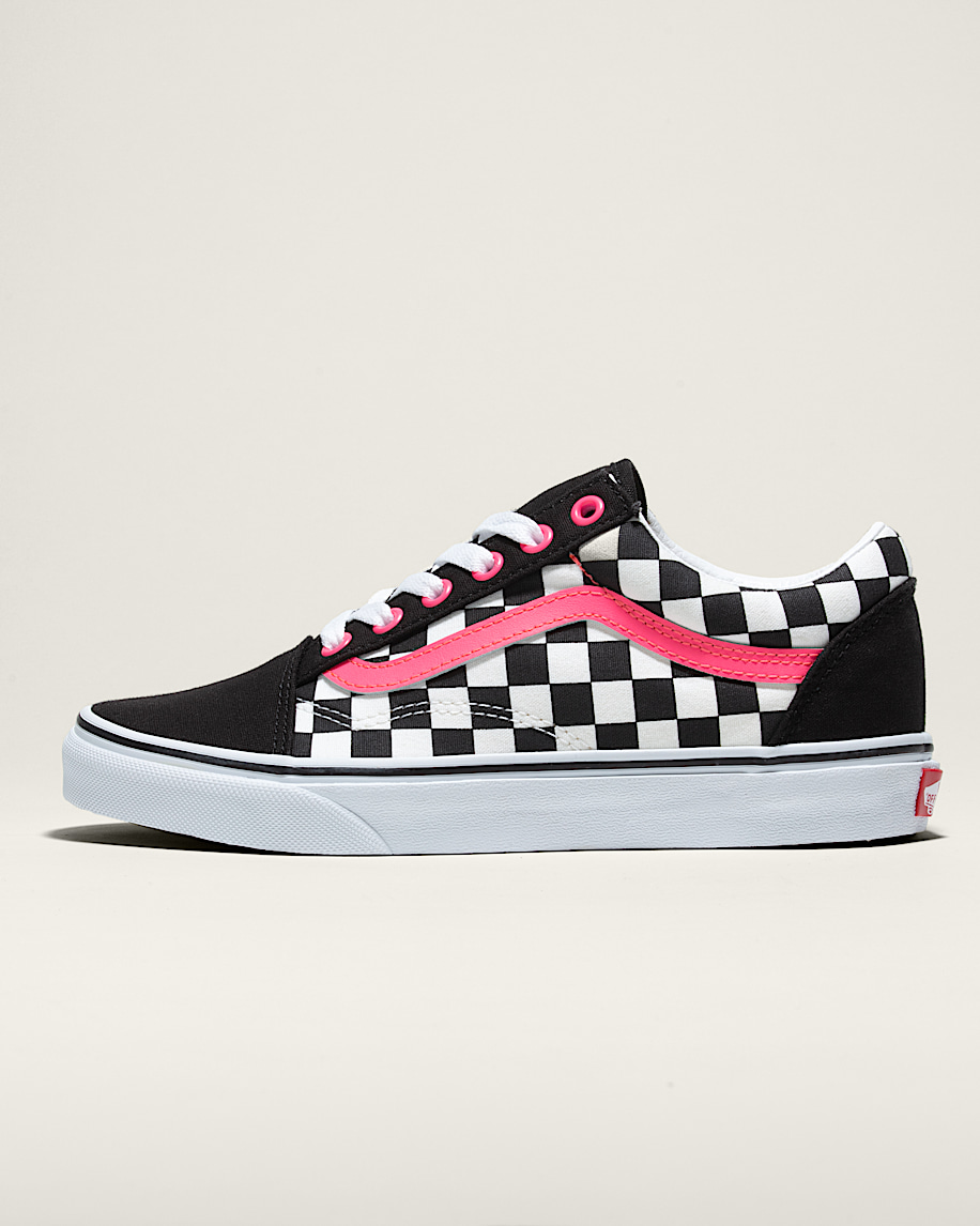customs old skool checkerboard wide shoe