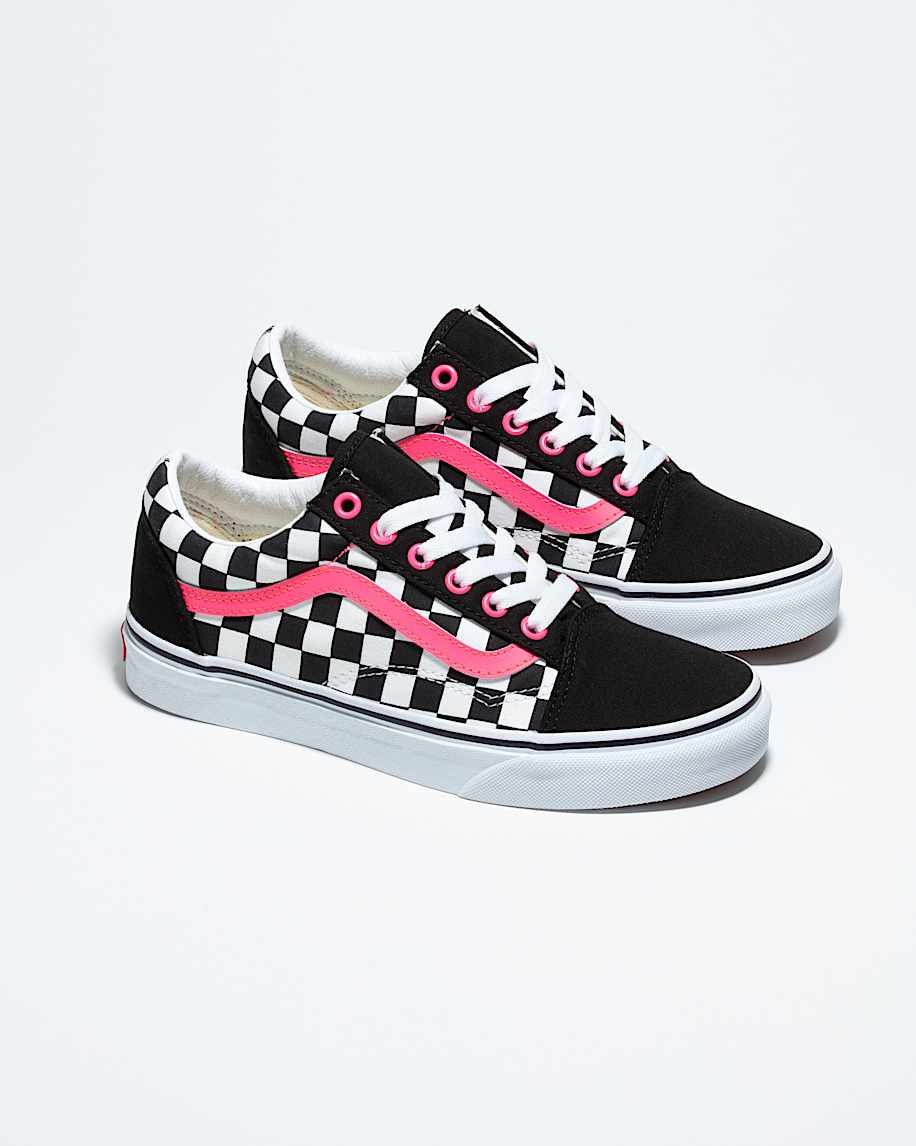customs old skool checkerboard wide shoe