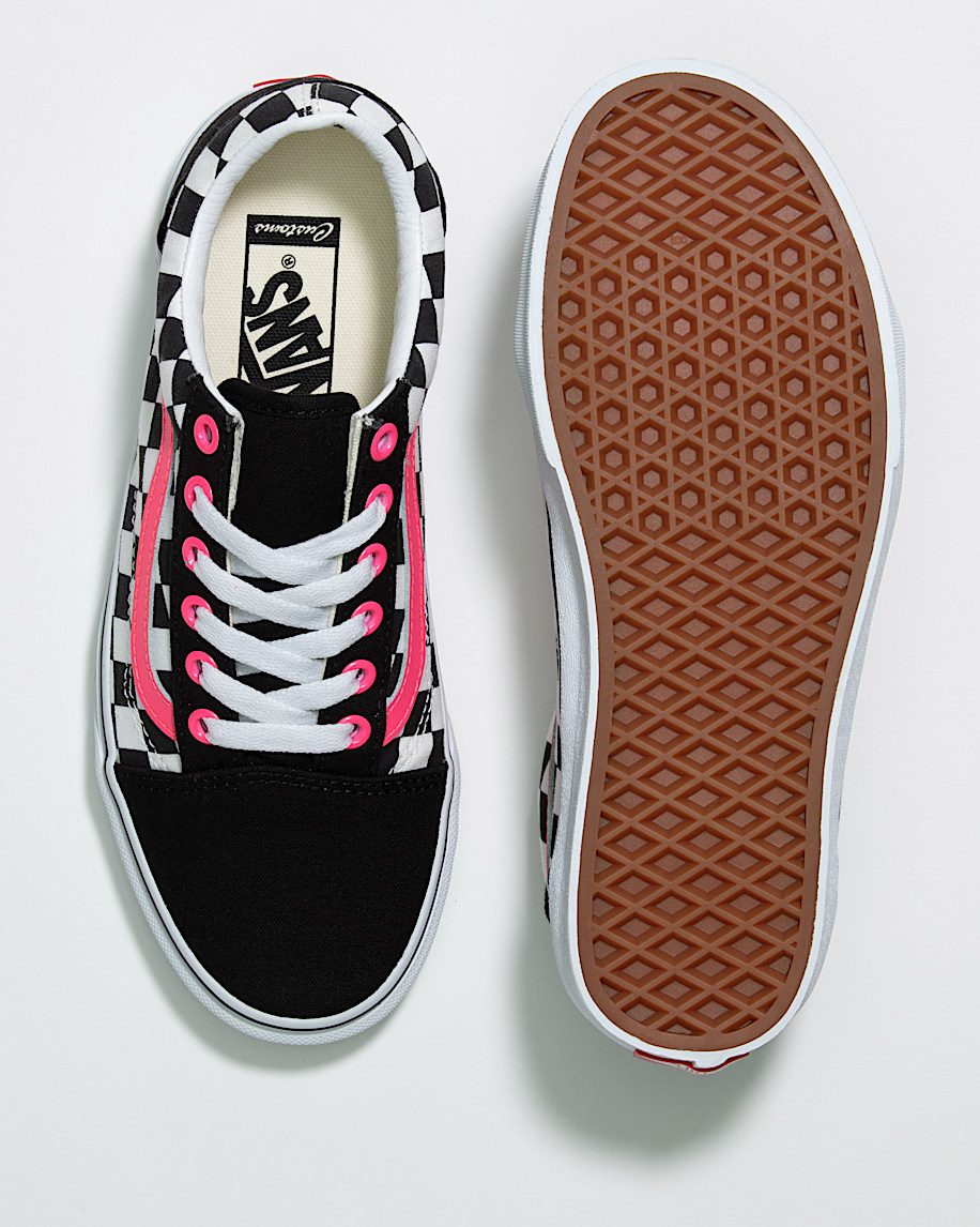 customs old skool checkerboard wide shoe