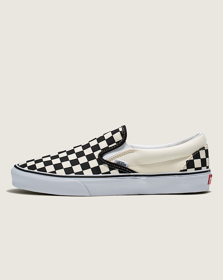 klassischer slip-on-schuh mit schachbrettmuster weite ausführung