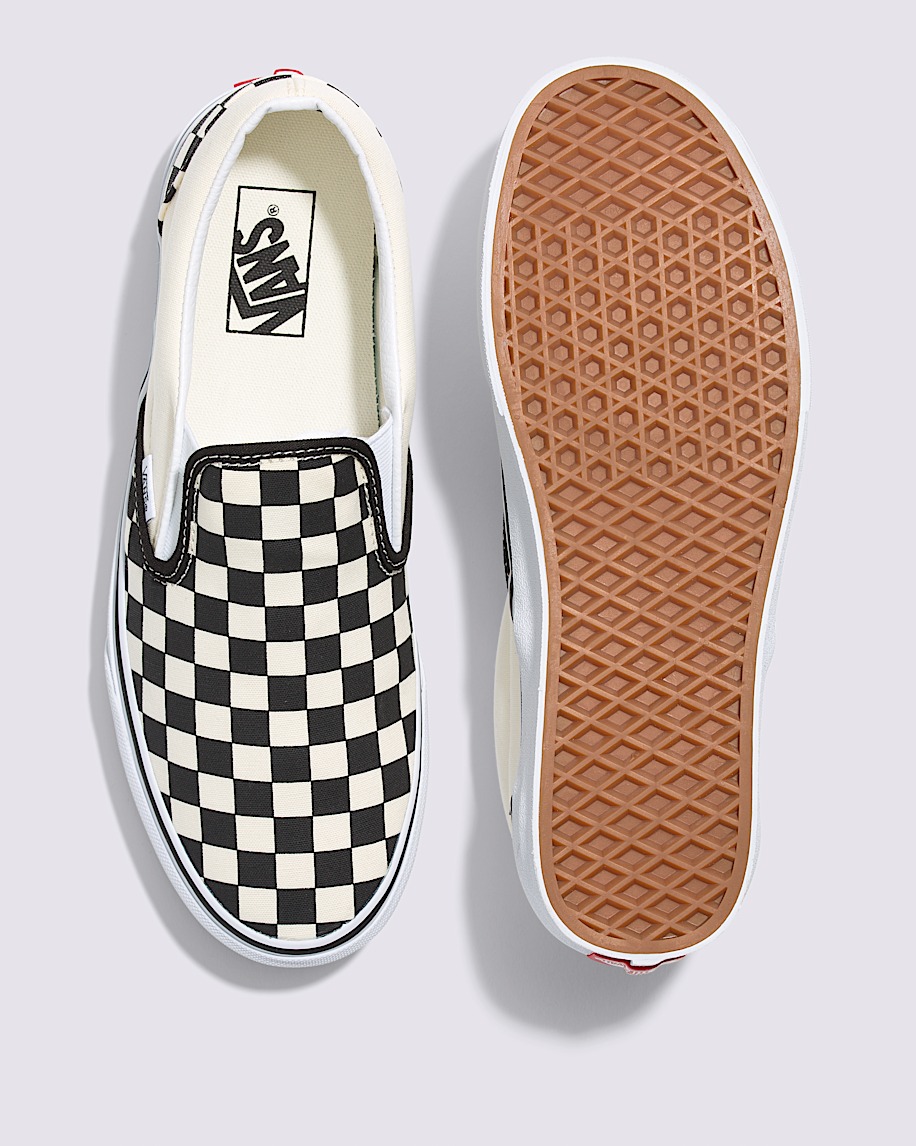 klassischer slip-on-schuh mit schachbrettmuster weite ausführung