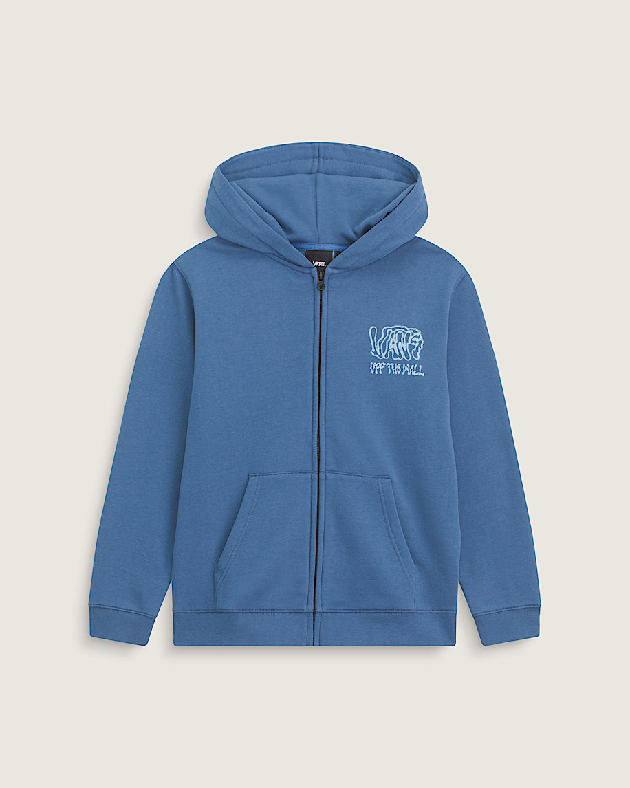 kinder-kapuzenpullover mit rippstrick und reißverschluss