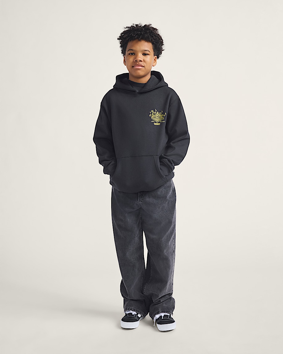 kinder-pullover-hoodie mit scratched-schallplatten-motiv