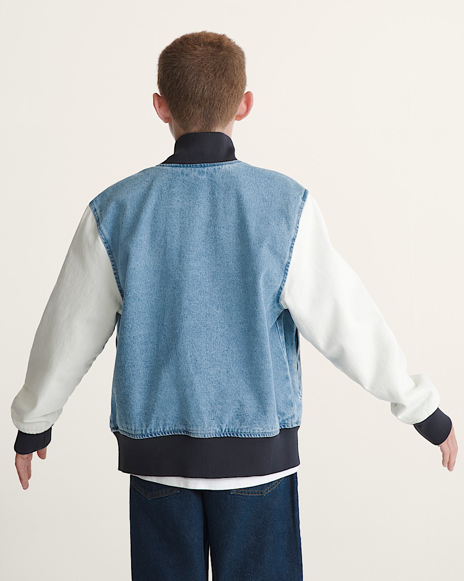 jeans-baseballjacke für kinder