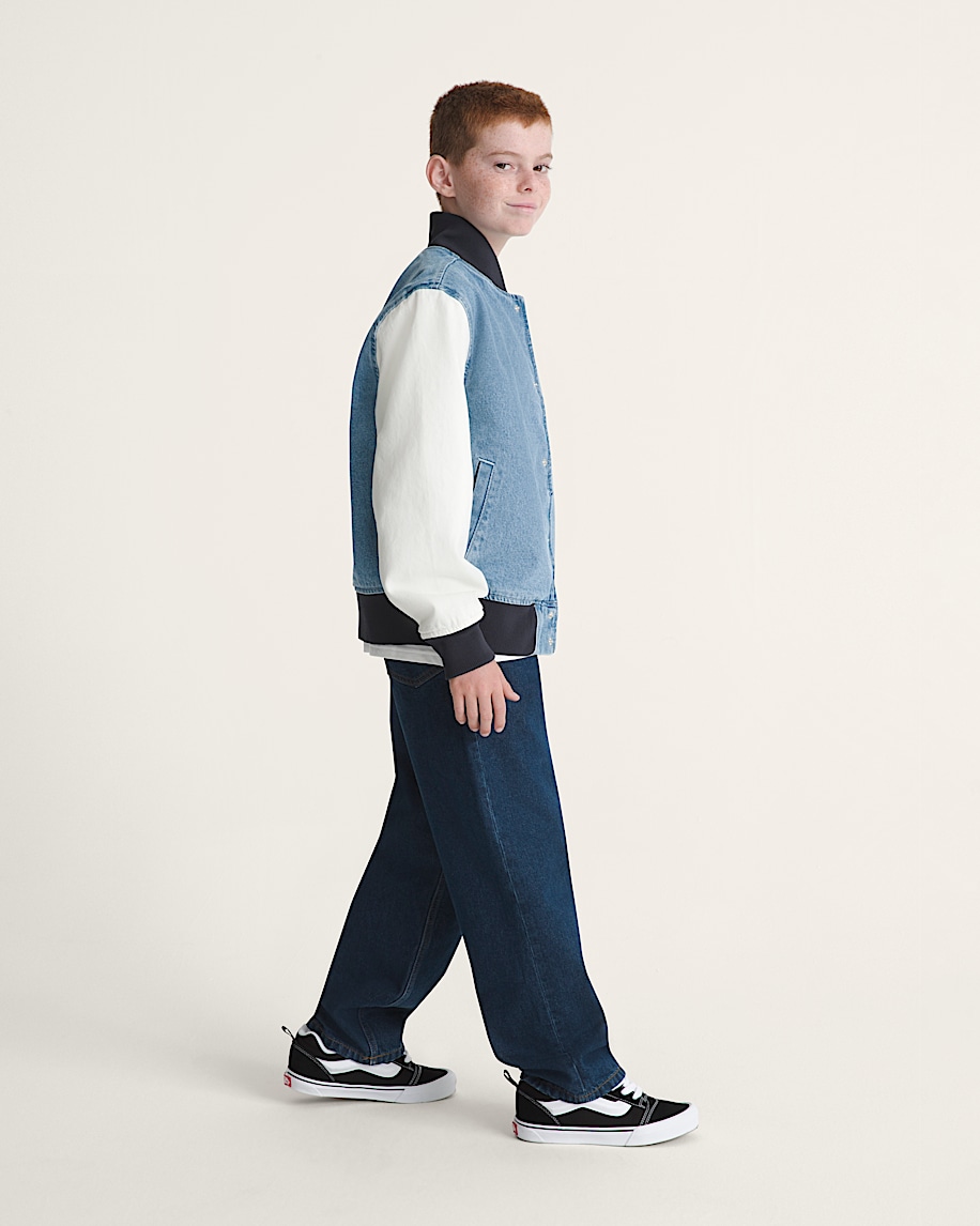 jeans-baseballjacke für kinder