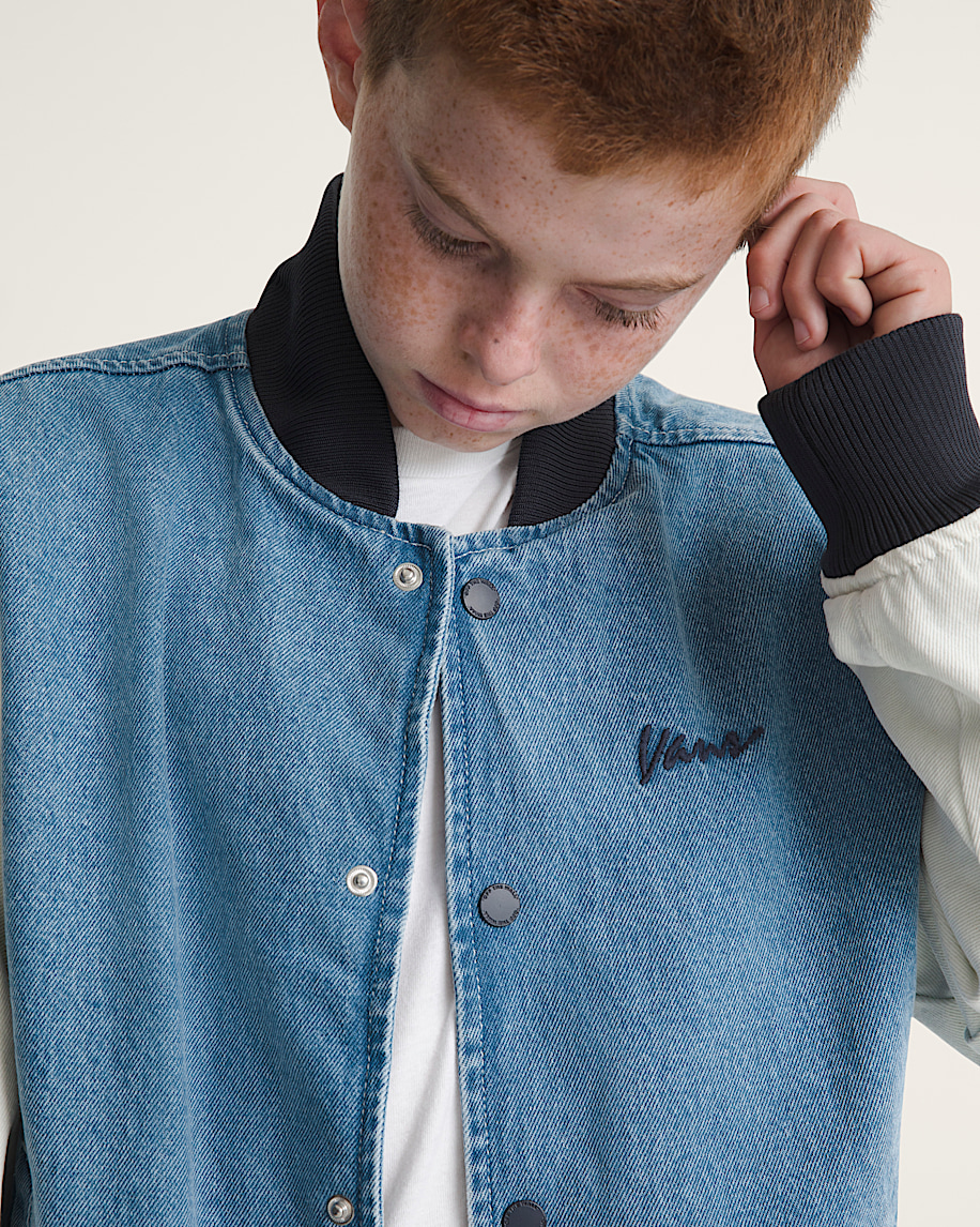 jeans-baseballjacke für kinder