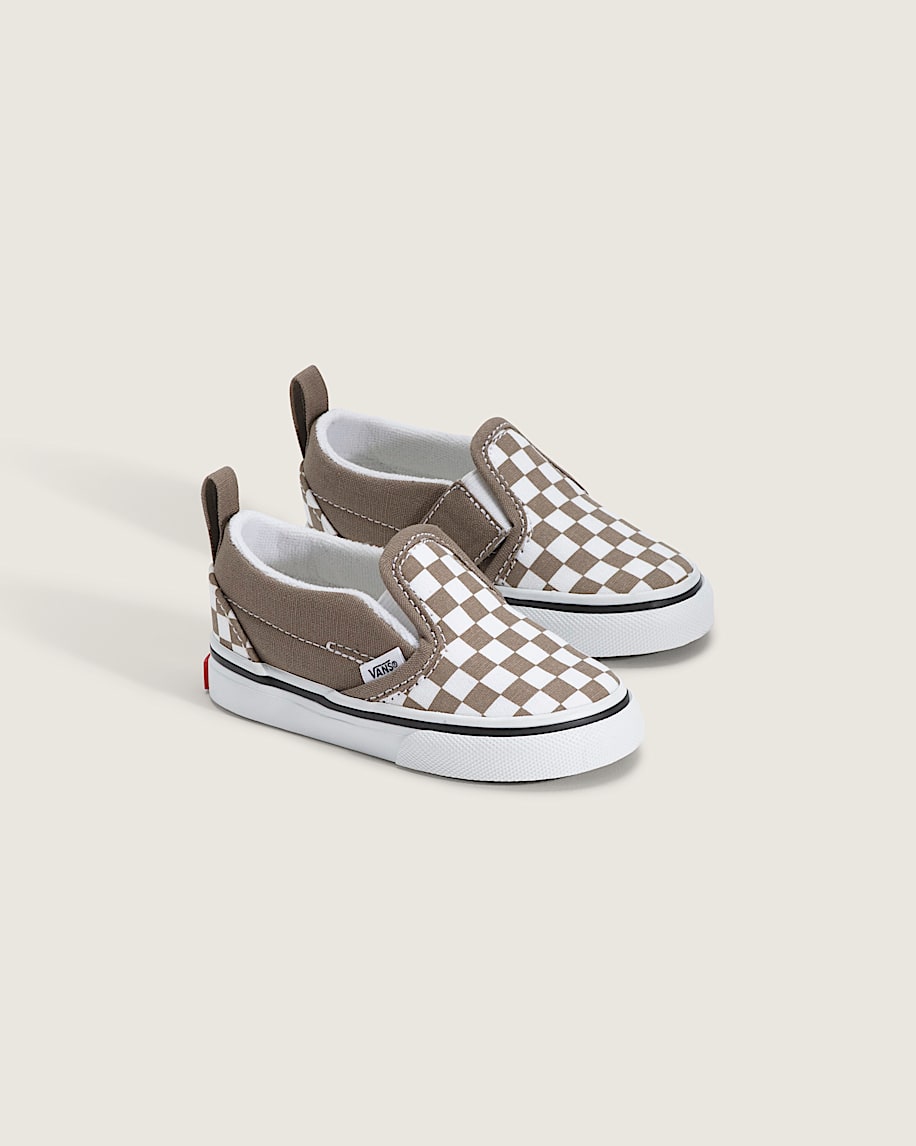kleinkind-schlupfschuh mit v-förmigem schachbrettmuster