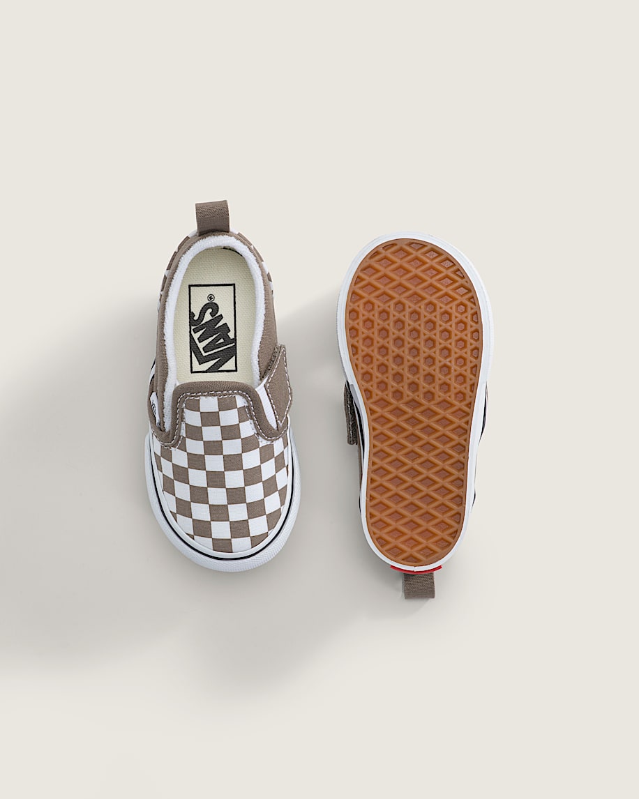 kleinkind-schlupfschuh mit v-förmigem schachbrettmuster