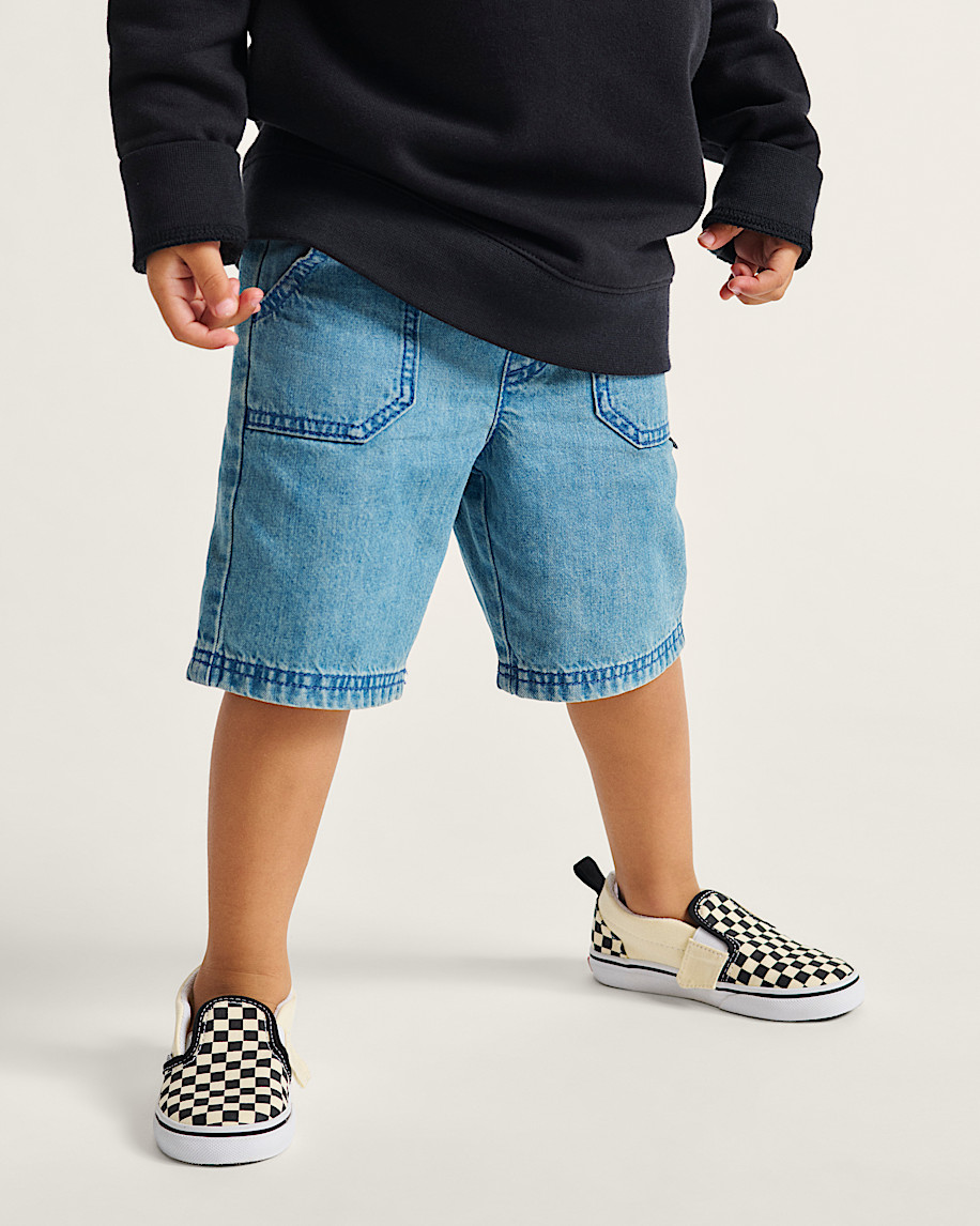 klassischer slip-on-schuh für kleinkinder mit v-förmigem schachbrettmuster
