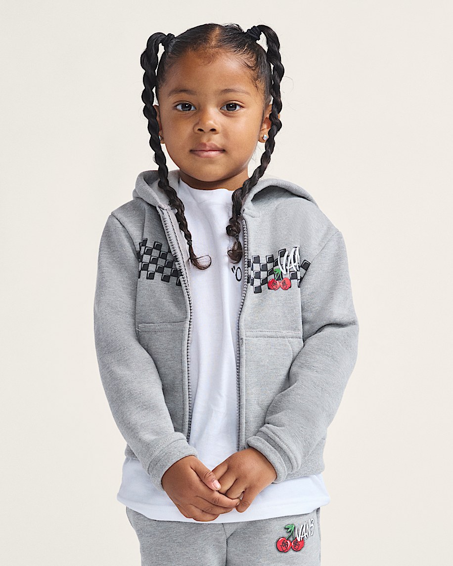 pullover-hoodie mit schachbrett-kirschen-motiv für kleine kinder