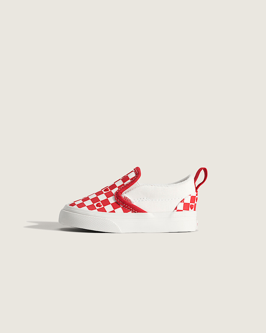 klassischer slip-on-schuh für kleinkinder mit v-förmigem schachbrettmuster