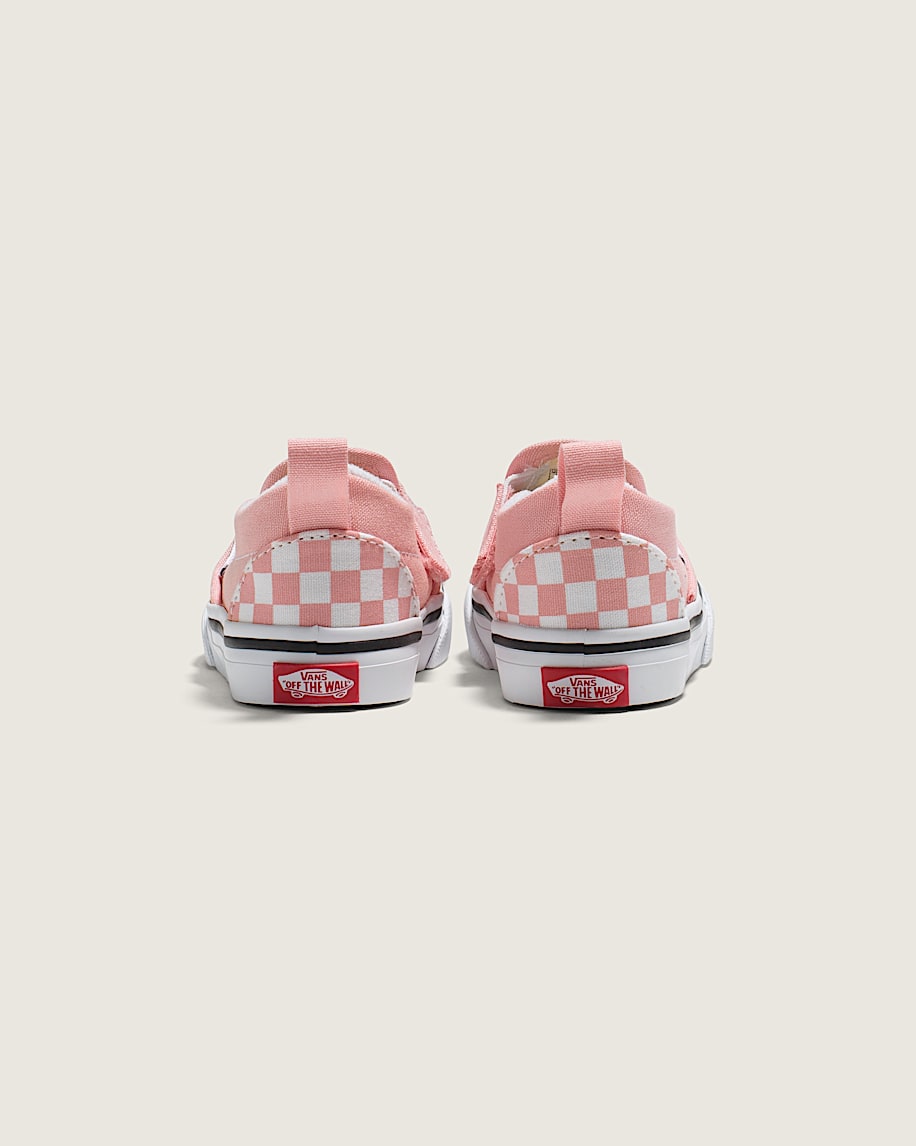 klassischer slip-on-schuh für kleinkinder mit v-förmigem schachbrettmuster