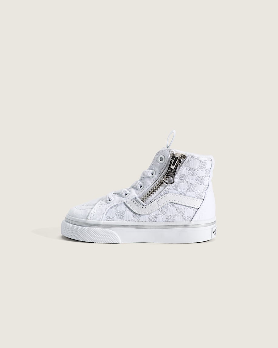 sk8-hi kleinkinderschuh mit seitlichem reißverschluss und schachbrettmuster