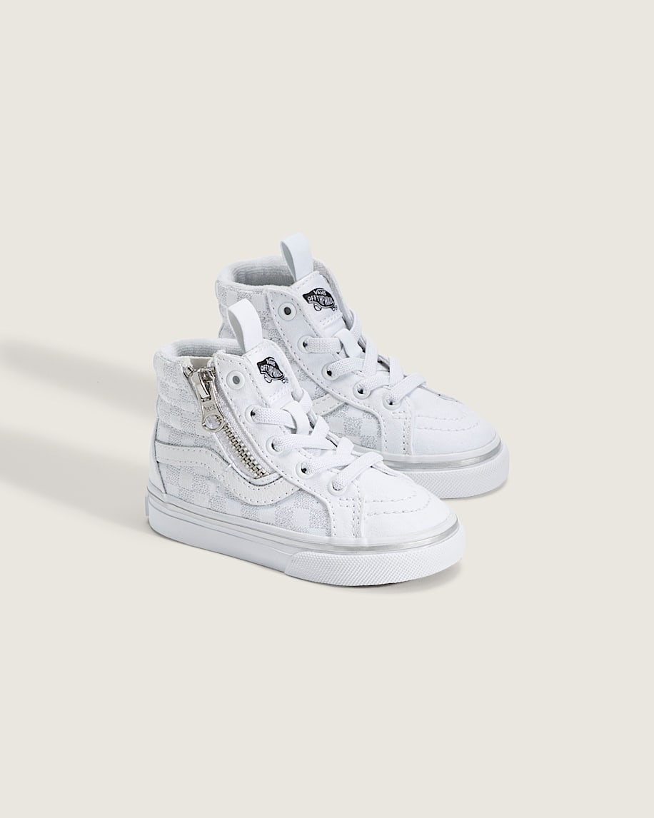 sk8-hi kleinkinderschuh mit seitlichem reißverschluss und schachbrettmuster