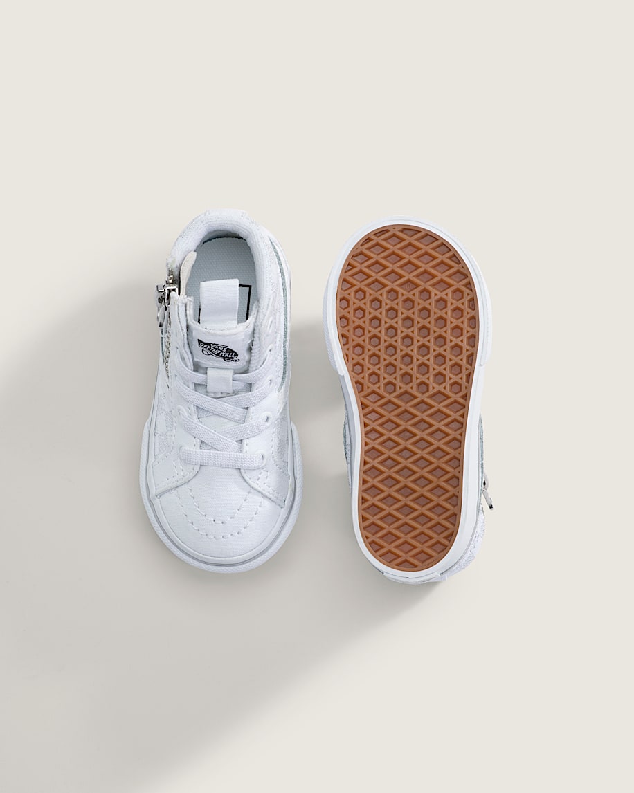 sk8-hi kleinkinderschuh mit seitlichem reißverschluss und schachbrettmuster