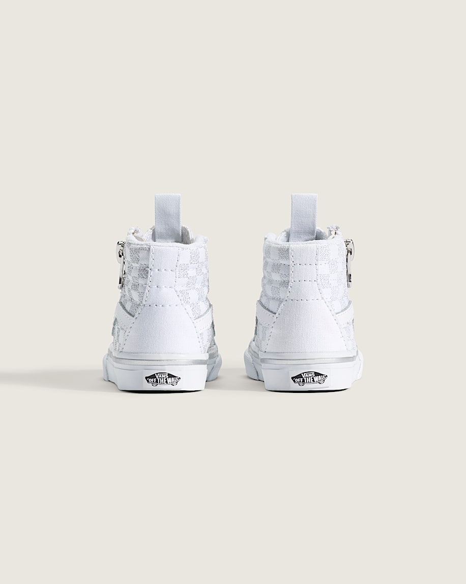 sk8-hi kleinkinderschuh mit seitlichem reißverschluss und schachbrettmuster